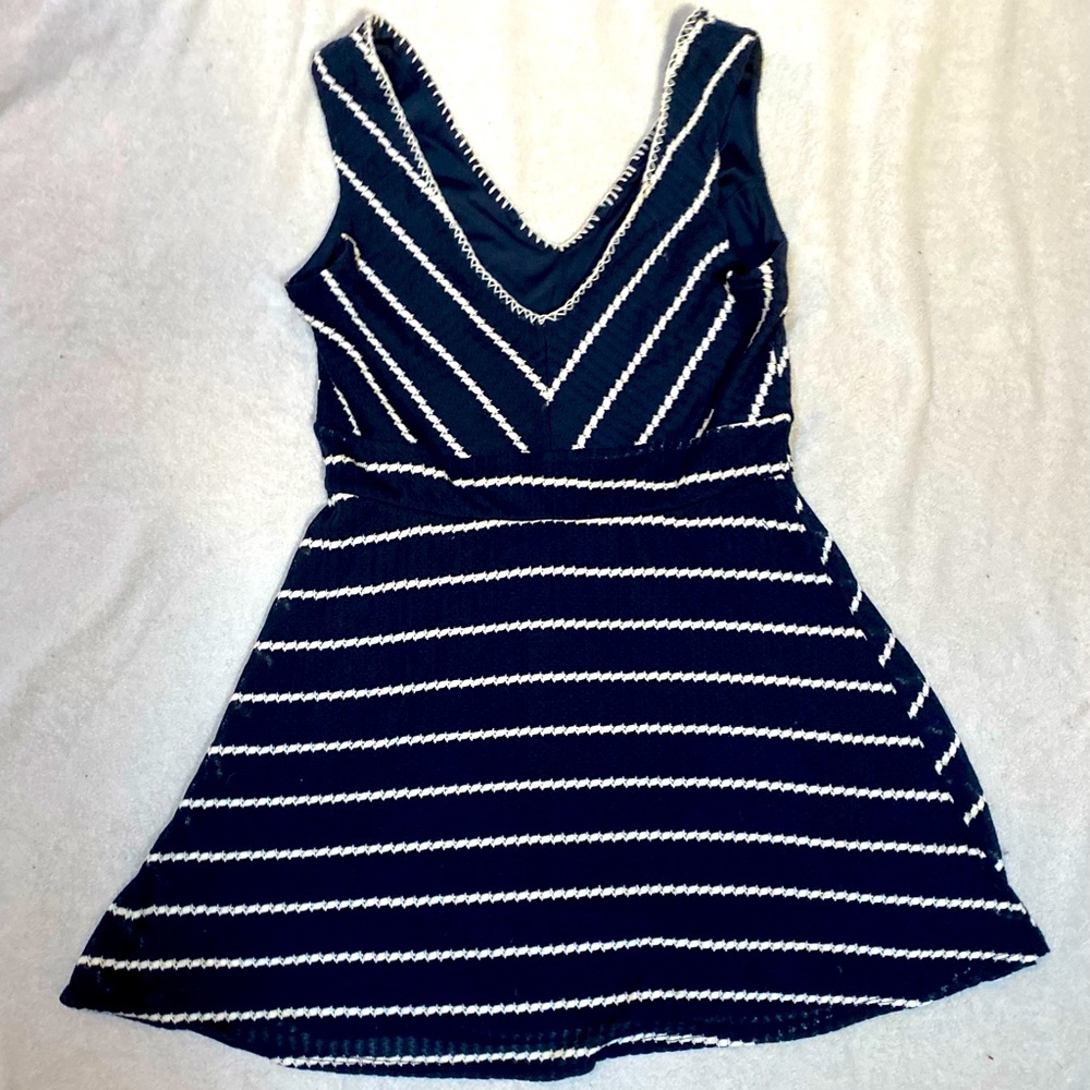 Navy & white striped, knit sundress, size medium